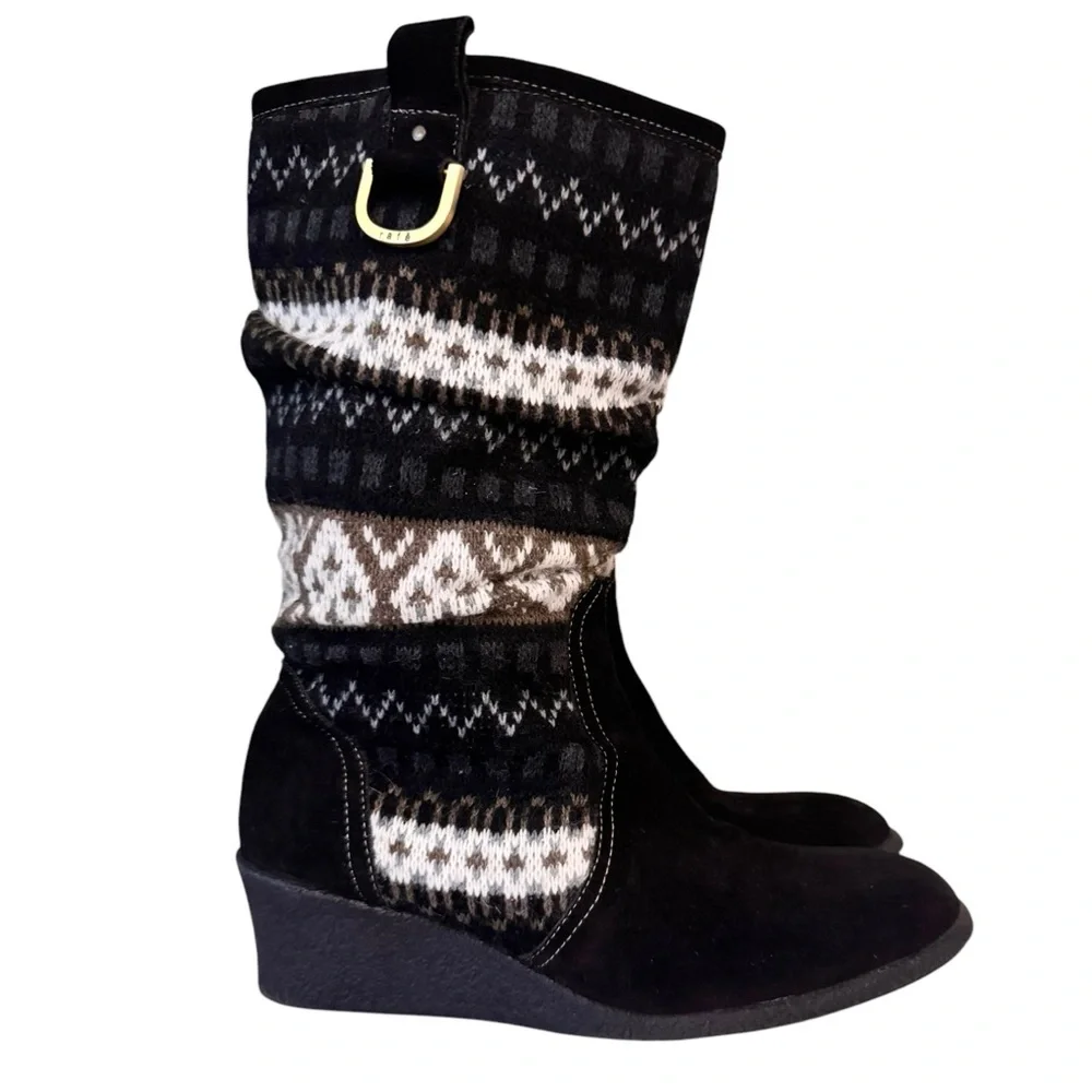 Rafe Sweater Knit Wedge Boots